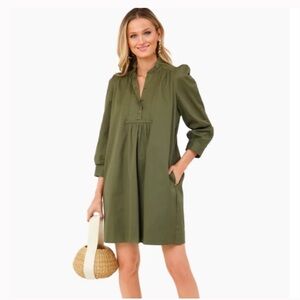 Pomander Place x Tuckernuck | Claiborne Green Shift Dress Pockets | Sz XS